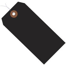 4 3/4 x 2 3/8" Black Plastic Shipping Tags - Pre-Wired