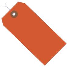 4 3/4 x 2 3/8" Orange Plastic Shipping Tags - Pre-Wired