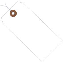 4 3/4 x 2 3/8" White Plastic Shipping Tags - Pre-Wired
