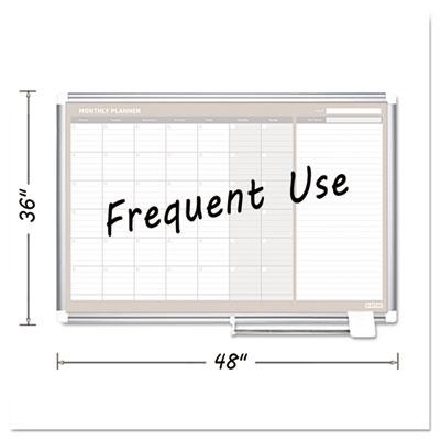 View larger image of Magnetic Dry Erase Calendar Board, Four Month, 48 x 36, White Surface, Silver Aluminum Frame