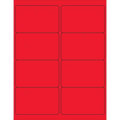 View larger image of 4 x 2 1/2" Fluorescent Red Rectangle Laser Labels