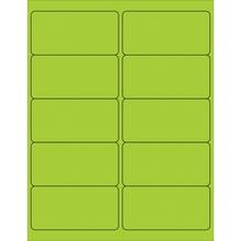 4 x 2" Fluorescent Green Removable Rectangle Laser Labels