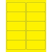 4 x 2" Fluorescent Yellow Rectangle Laser Labels