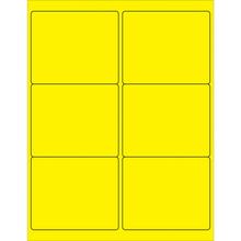 4 x 3 1/3" Fluorescent Yellow Rectangle Laser Labels