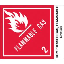 4 x 4 3/4" - "Compressed Gas, Flammable, N.O.S." Labels