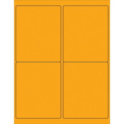 View larger image of 4" x 5" Fluorescent Orange Rectangle Laser Labels