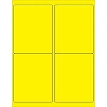 4 x 5" Fluorescent Yellow Rectangle Laser Labels
