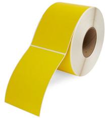 4 x 6 Direct Thermal Labels, Perforated, Yellow, 430 Labels/Roll, 6 Rolls/Carton