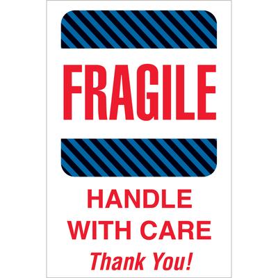 View larger image of 4 x 6" - "Fragile - Handle With Care" Labels
