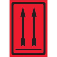 4 x 6" - Two Up Arrows Over Bar (Fluorescent Red) Labels