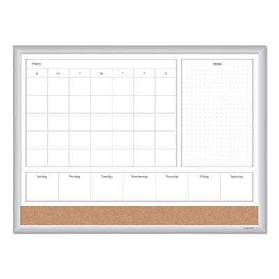 View larger image of 4N1 Magnetic Dry Erase Combo Board, 23 x 17, Tan/White Surface, Silver Aluminum Frame