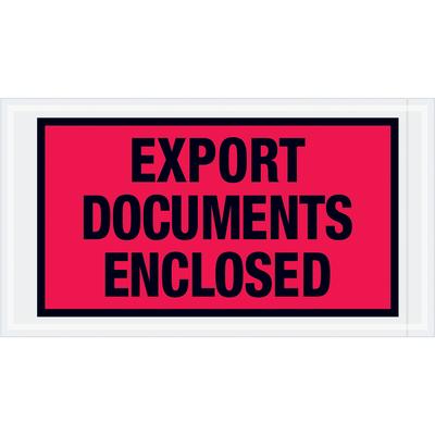 View larger image of 5 1/2 x 10" Red "Export Documents Enclosed" Envelopes