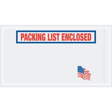 5 1/2 x 10" U.S.A. Flag "Packing List Enclosed" Envelopes