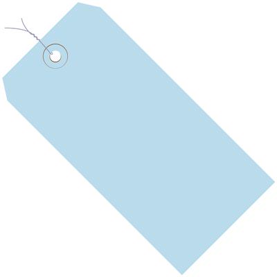 View larger image of 5 1/4 x 2 5/8" Light Blue 13 Pt. Shipping Tags - Pre-Wired