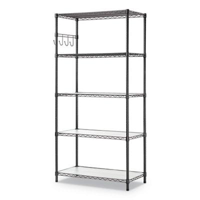 View larger image of 5-Shelf Wire Shelving Kit with Casters and Shelf Liners, 36w x 18d x 72h, Black Anthracite