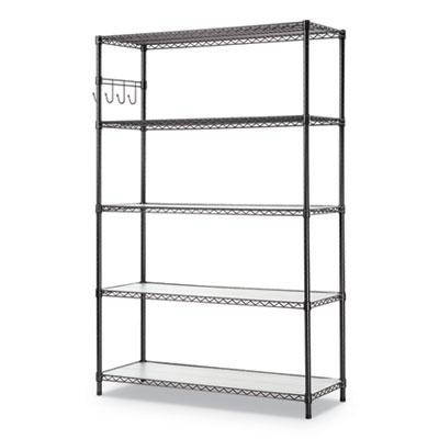 View larger image of 5-Shelf Wire Shelving Kit with Casters and Shelf Liners, 48w x 18d x 72h, Black Anthracite