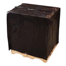 51 x 49 x 85 Black Pallet Top Covers with UVI/UVA 2 mil, 50/Roll