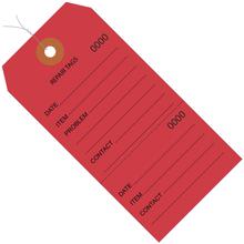 6 1/4 x 3 1/8" Red Repair Tags Consecutively Numbered - Pre-Wired