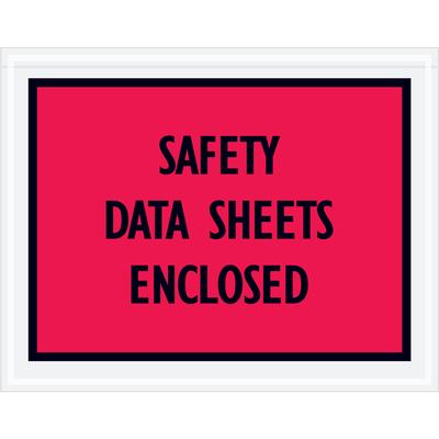 View larger image of 7 x 5 1/2" Red "Safety Data Sheets Enclosed" Envelopes