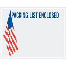 7 x 5 1/2" U.S.A. Flag "Packing List Enclosed" Envelopes