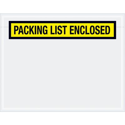 View larger image of 7 x 5 1/2" Yellow "Packing List Enclosed" Envelopes