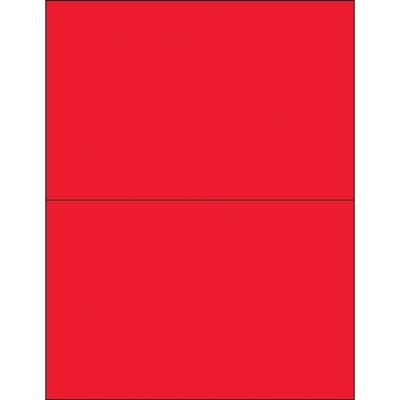 View larger image of 8 1/2 x 5 1/2" Fluorescent Red Rectangle Laser Labels