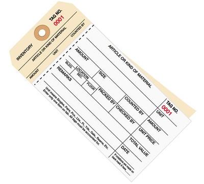 View larger image of #8 Stub Style 2-Part Carbonless Inventory Tags #4000 - 4499 - Unwired