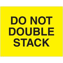 8 x 10" - "Do Not Double Stack" (Fluorescent Yellow) Labels