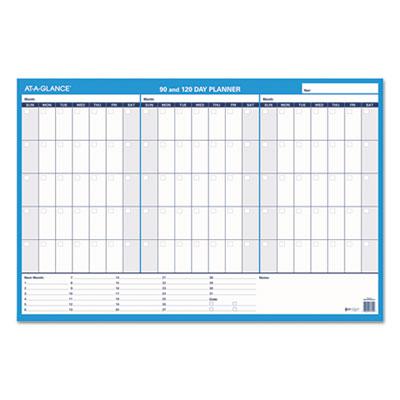 View larger image of 90/120-Day Undated Horizontal Erasable Wall Planner, 36 X 24, White/blue Sheets, Undated