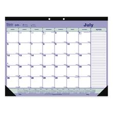 Academic Monthly Desk Pad Calendar, 21.25 X 16, White/blue/green, Black Binding/corners,13-Month (july-July): 2021-2022