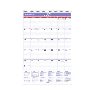 View larger image of Academic Year Monthly Wall Calendar with Ruled Daily Blocks, 15.5 x 22.75, White Sheets, 12-Month (July to June): 2023-2024