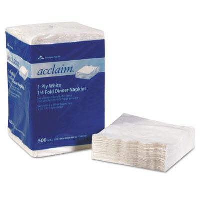 View larger image of Acclaim 1/4 Fold Paper Dinner Napkins, White, 1-Ply, 16"x16", 500/PK, 8 PK/CT