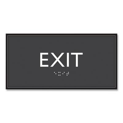View larger image of ADA Sign, Exit, Plastic, 4 x 4, Clear/White