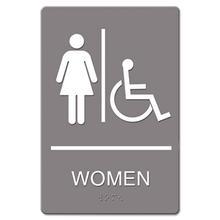 ADA Sign, Women Restroom Wheelchair Accessible Symbol, Molded Plastic, 6 x 9