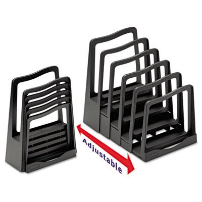View larger image of Adjustable File Rack, 5 Sections, Letter Size Files, 8" x 11.5" x 10.5", Black