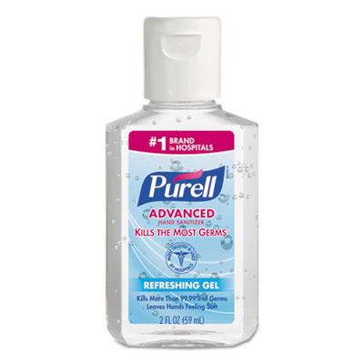 View larger image of Advanced Hand Sanitizer Refreshing Gel, 2 oz, Flip-Cap Bottle, Clean Scent, 24/Carton
