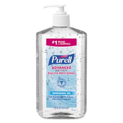 View larger image of Advanced Hand Sanitizer Refreshing Gel, 20 oz Pump Bottle, Clean Scent, 12/Carton