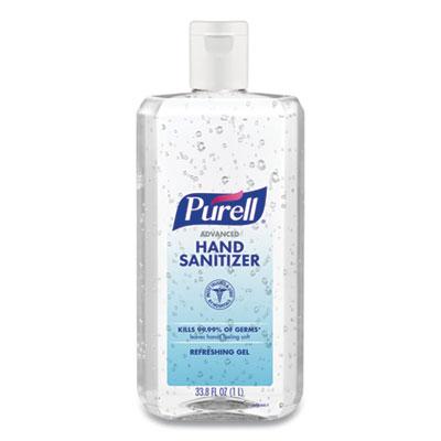 View larger image of Advanced Hand Sanitizer Refreshing Gel, 1 L Flip Cap Bottle, Clean Scent, 4/Carton