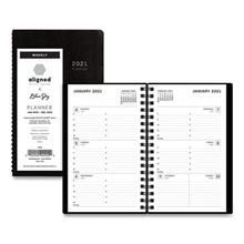 Aligned Weekly Contacts Planner, 6 x 3.5, Black Cover, 12-Month (Jan to Dec): 2023