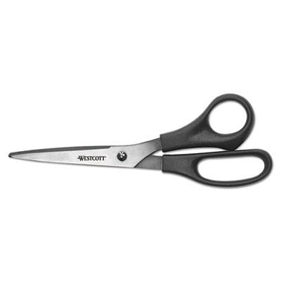 View larger image of All Purpose Stainless Steel Scissors, 8" Long, 3.5" Cut Length, Black Straight Handle