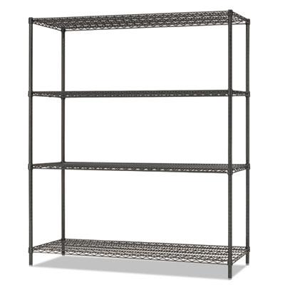 View larger image of All-Purpose Wire Shelving Starter Kit, 4-Shelf, 60 x 18 x 72, Black Anthracite Plus