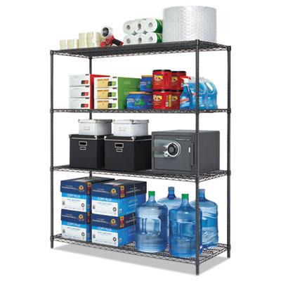 View larger image of All-Purpose Wire Shelving Starter Kit, 4-Shelf, 60 x 24 x 72, Black Anthracite Plus