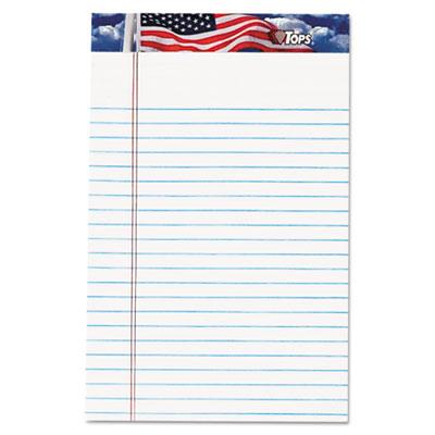 View larger image of American Pride Writing Pad, Narrow Rule, Red/white/blue Headband, 50 White 5 X 8 Sheets, 12/pack