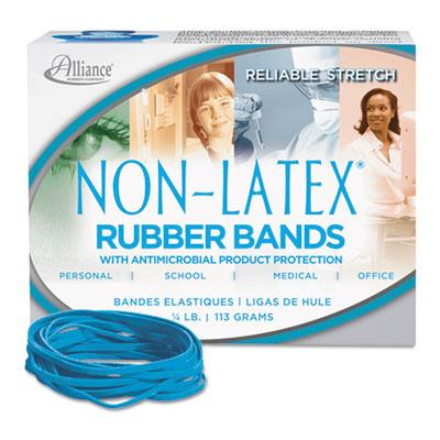 View larger image of Antimicrobial Non-Latex Rubber Bands, Size 33, 0.04" Gauge, Cyan Blue, 4 oz Box, 180/Box