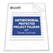 Antimicrobial Protected Poly Project Folders, Letter Size, Clear, 25/Box