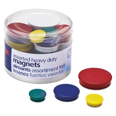 View larger image of Assorted Heavy-Duty Magnets, Circles, Assorted Sizes & Colors, 30/Tub