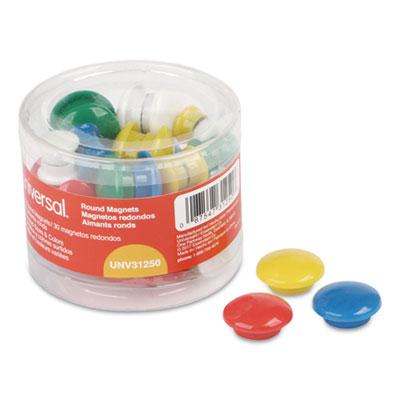 View larger image of Assorted Magnets, Circles, Assorted Colors, 0.63", 1", 1.63" Diameters, 30/Pack