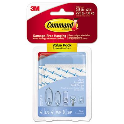 View larger image of Assorted Refill Strips, Removable, (8) Small 0.75 X 1.75, (4) Medium 0.75 X 2.75, (4) Large 0.75 X 3.75, Clear, 16/pack