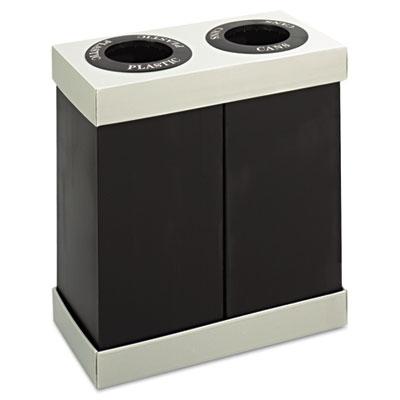View larger image of At-Your-Disposal Recycling Center, Two 28 gal Bins, Polyethylene, Black