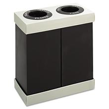 At-Your-Disposal Recycling Center, Two 28 gal Bins, Polyethylene, Black